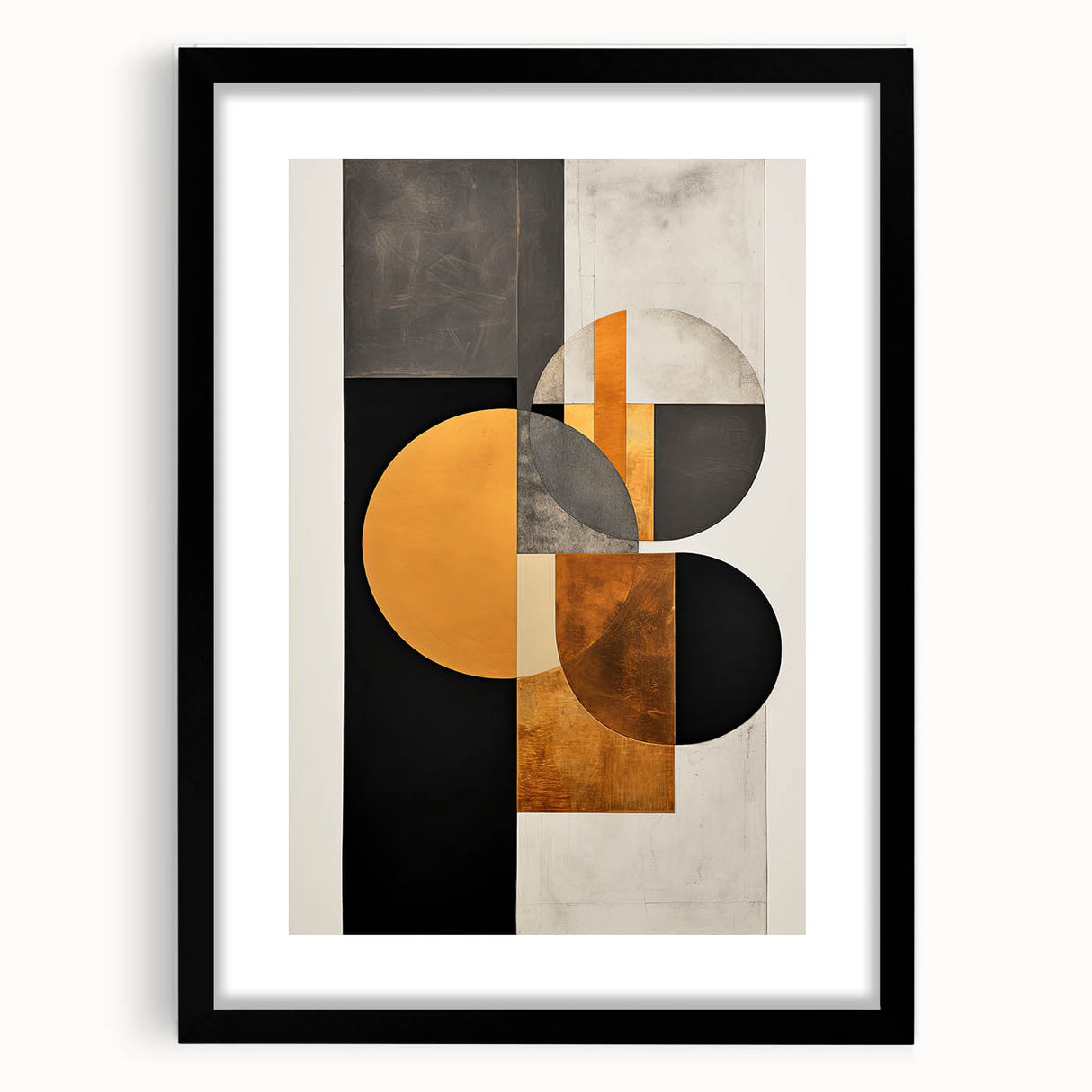 Elegant Dining Room Art Prints - Geometric Black & Gold Design
