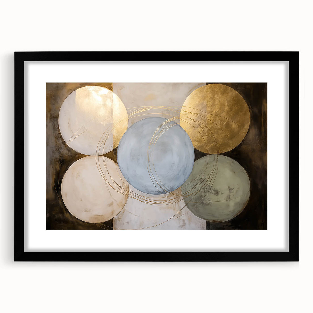 Modern Geometric Wall Art - Abstract Canvas Print for Living Room