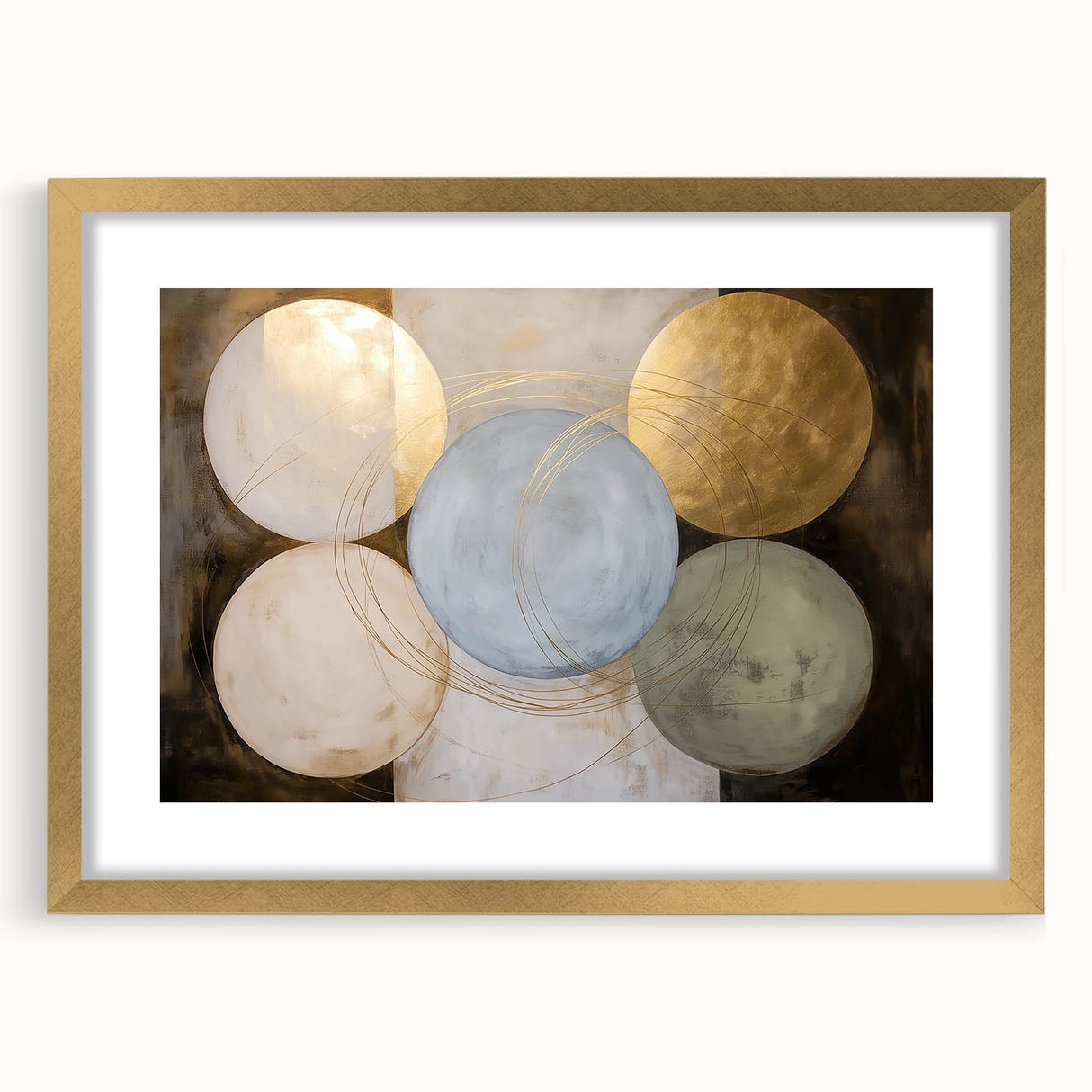 Modern Geometric Wall Art - Abstract Canvas Print for Living Room