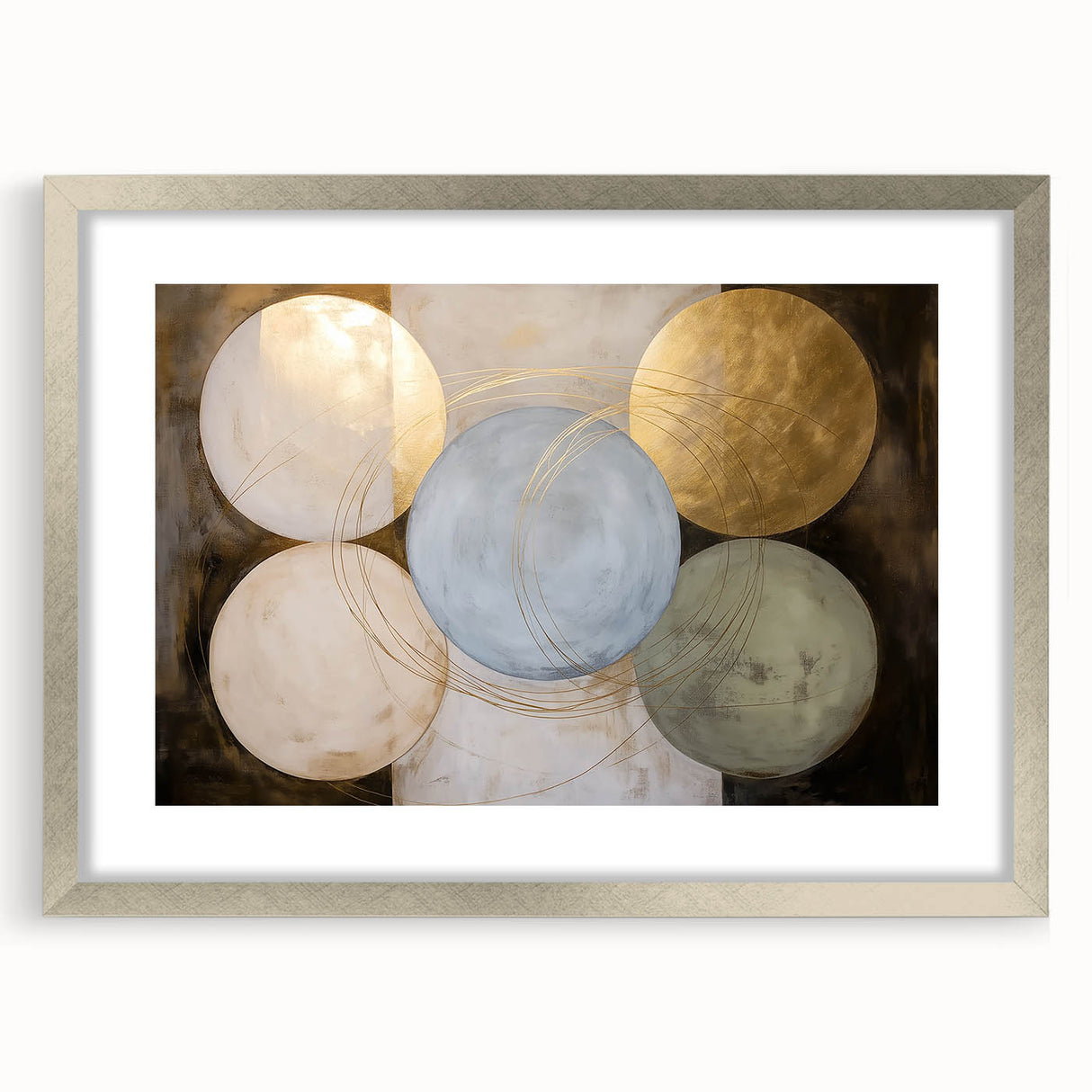 Modern Geometric Wall Art - Abstract Canvas Print for Living Room