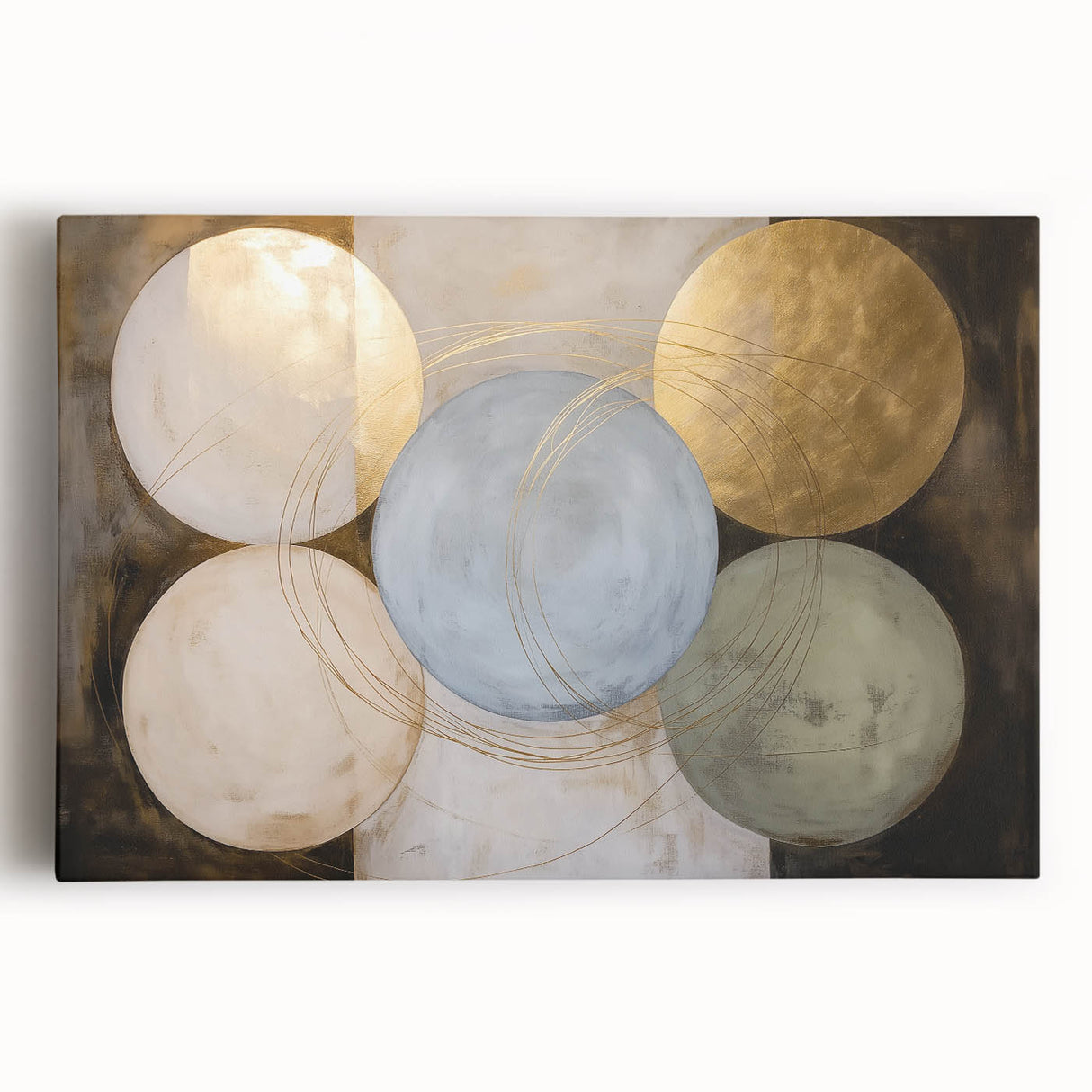 Modern Geometric Wall Art - Abstract Canvas Print for Living Room
