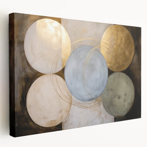 Modern Geometric Wall Art - Abstract Canvas Print for Living Room