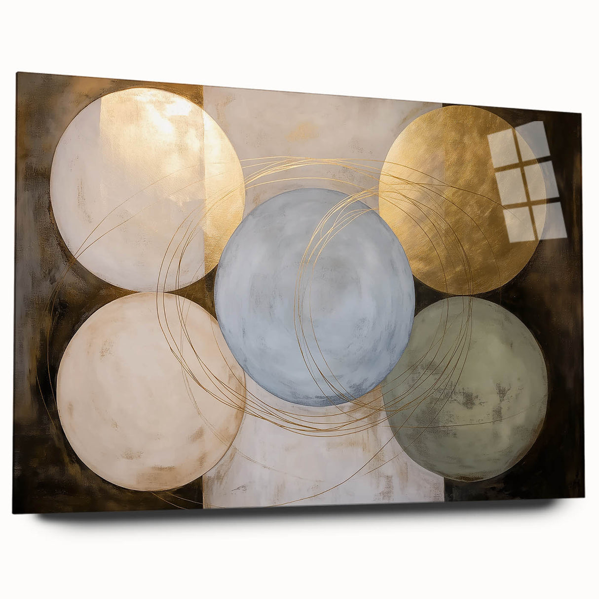 Modern Geometric Wall Art - Abstract Canvas Print for Living Room