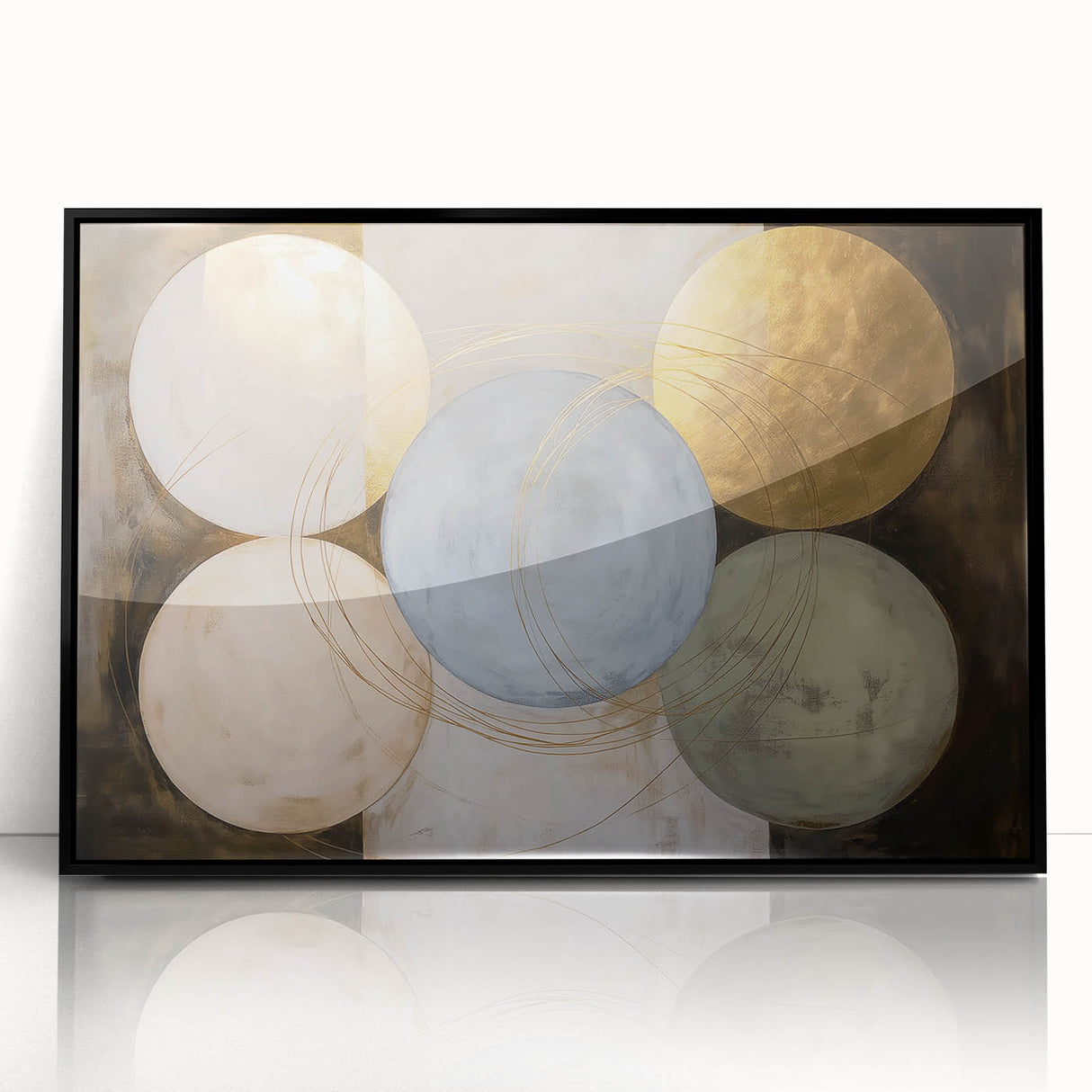 Modern Geometric Wall Art - Abstract Canvas Print for Living Room