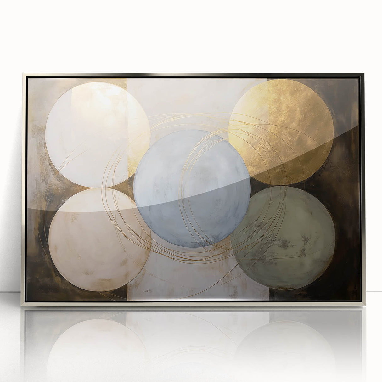 Modern Geometric Wall Art - Abstract Canvas Print for Living Room
