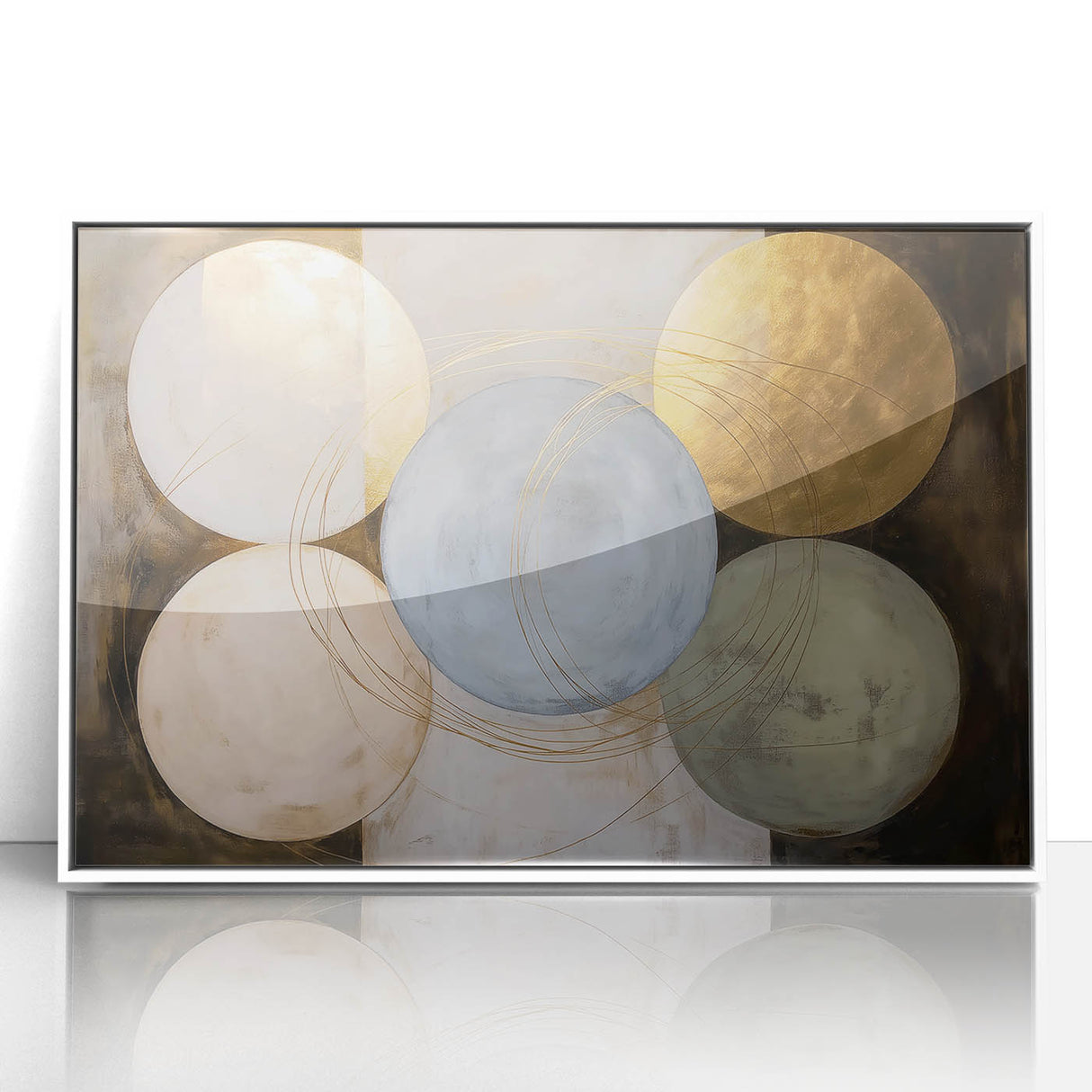 Modern Geometric Wall Art - Abstract Canvas Print for Living Room