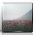 Framed acrylic artwork showcasing vibrant abstract florals in a modern black frame, perfect for adding a contemporary touch to home decor.