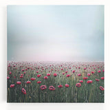 Vibrant abstract floral design stretched on canvas, showcasing bold colors and intricate patterns, perfect for enhancing modern home decor aesthetics.