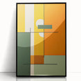Framed abstract minimalist wall art featuring a sleek black design, perfect for modern decor, showcasing a stylish front view against a neutral backdrop.