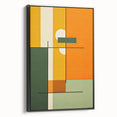 Framed canvas wall art featuring an abstract minimalist design in black, showcasing a sleek side view that highlights its modern aesthetic and clean lines. The artwork adds a touch of sophistication to contemporary interiors, making it an ideal decor piece for stylish living spaces.