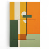 Abstract minimalist wall art on stretched canvas, featuring soft pastel colors and geometric shapes, perfect for modern home decor or office spaces. This artwork adds a serene touch to any room while enhancing the overall aesthetic.