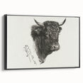 Animal Realism Art Print - Head of a Bull by Marie Rosalie Bonheur - Fine Detail Sketch