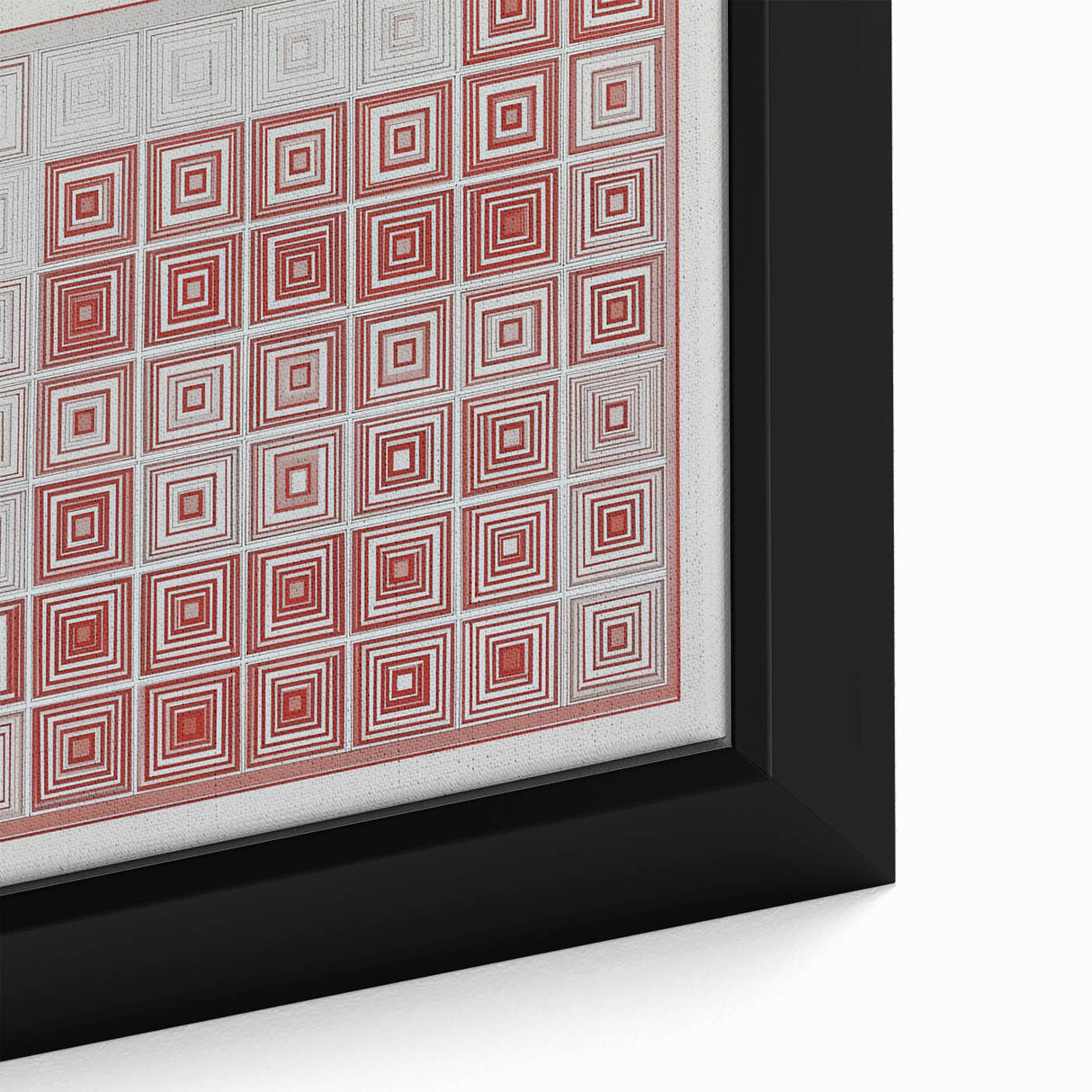 Modern Geometric Wall Art – Red and White Abstract Canvas