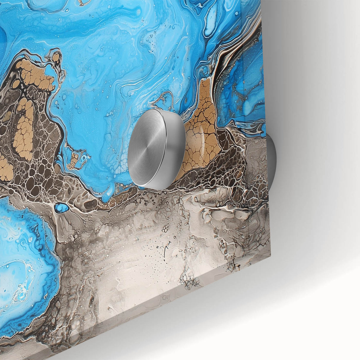 Abstract Blue & Brown Office Wall Art - Modern Corporate Decor