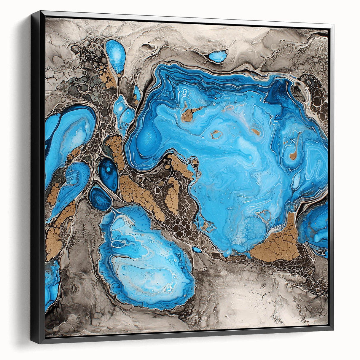 Abstract Blue & Brown Office Wall Art - Modern Corporate Decor