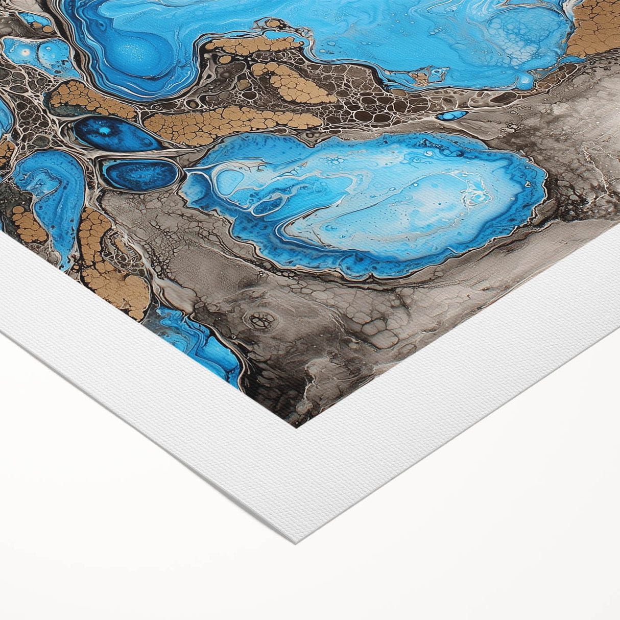 Abstract Blue & Brown Office Wall Art - Modern Corporate Decor