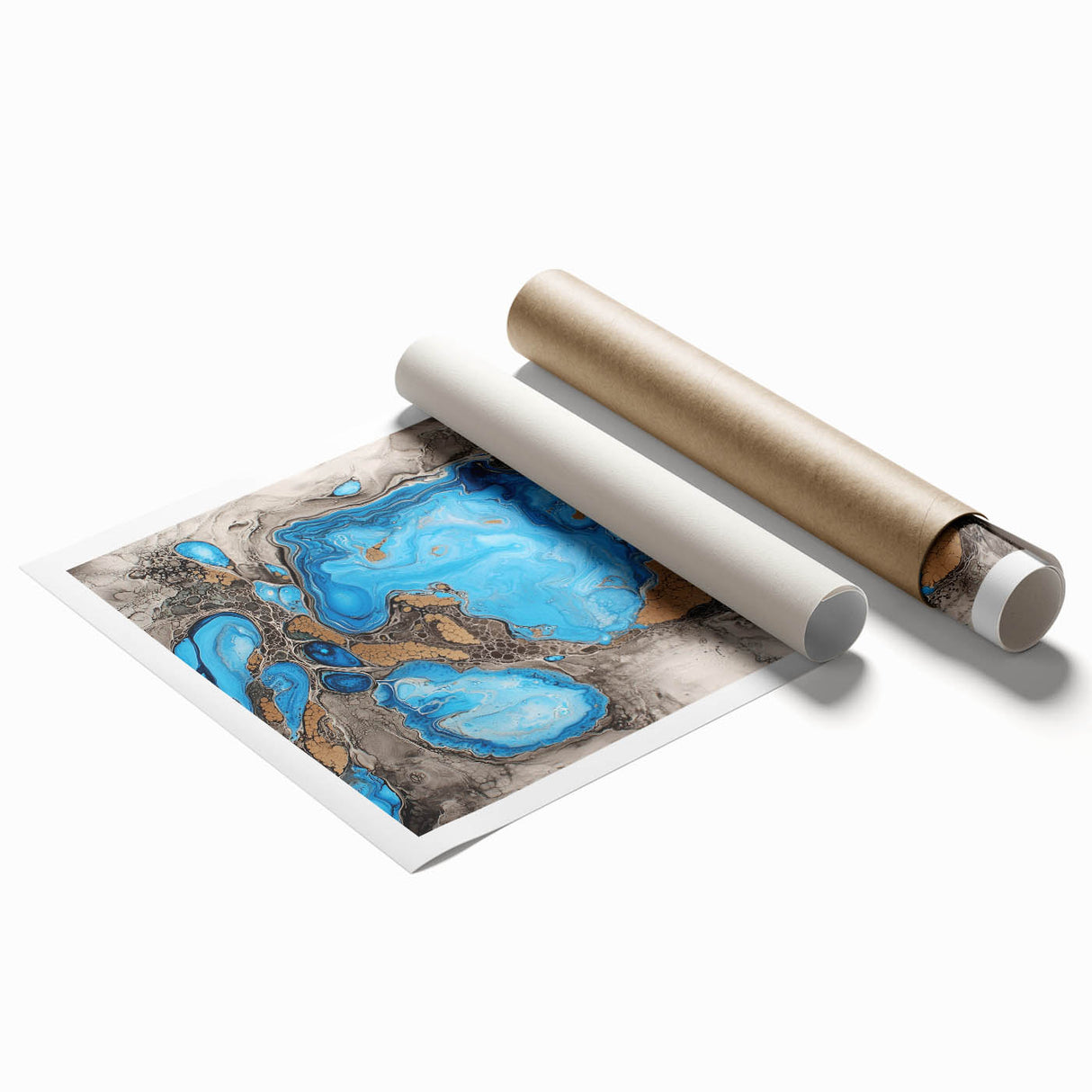 Abstract Blue & Brown Office Wall Art - Modern Corporate Decor