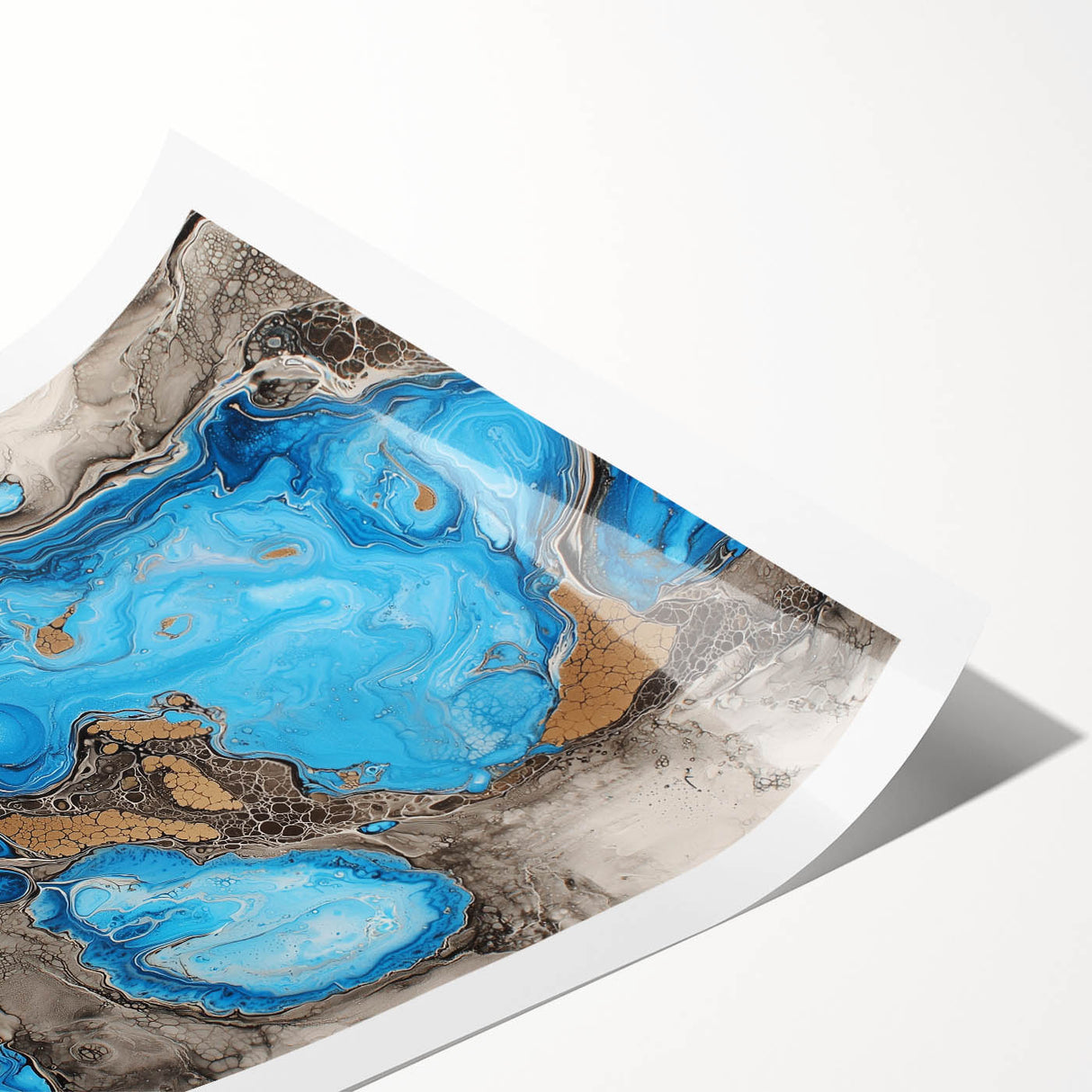 Abstract Blue & Brown Office Wall Art - Modern Corporate Decor