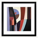 Abstract geometric black frame with a matte finish, showcasing a modern design suitable for contemporary decor, enhancing any room with elegance.