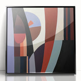 Abstract geometric framed acrylic artwork showcasing a striking black design, ideal for modern decor, highlighting bold shapes and vibrant contrasts. This piece enhances contemporary interiors with its unique aesthetic.