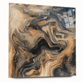 Abstract acrylic glass artwork featuring vibrant splatters in bold colors, displayed from a side view with decorative pins, ideal for modern home decor.
