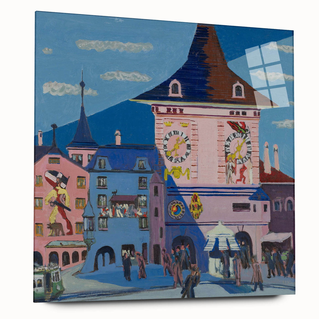 Expressionist Urban Scene – Vibrant Bern with Belltower Wall Art