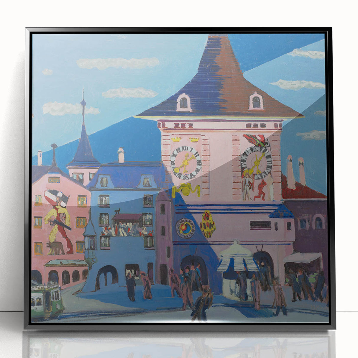 Expressionist Urban Scene – Vibrant Bern with Belltower Wall Art