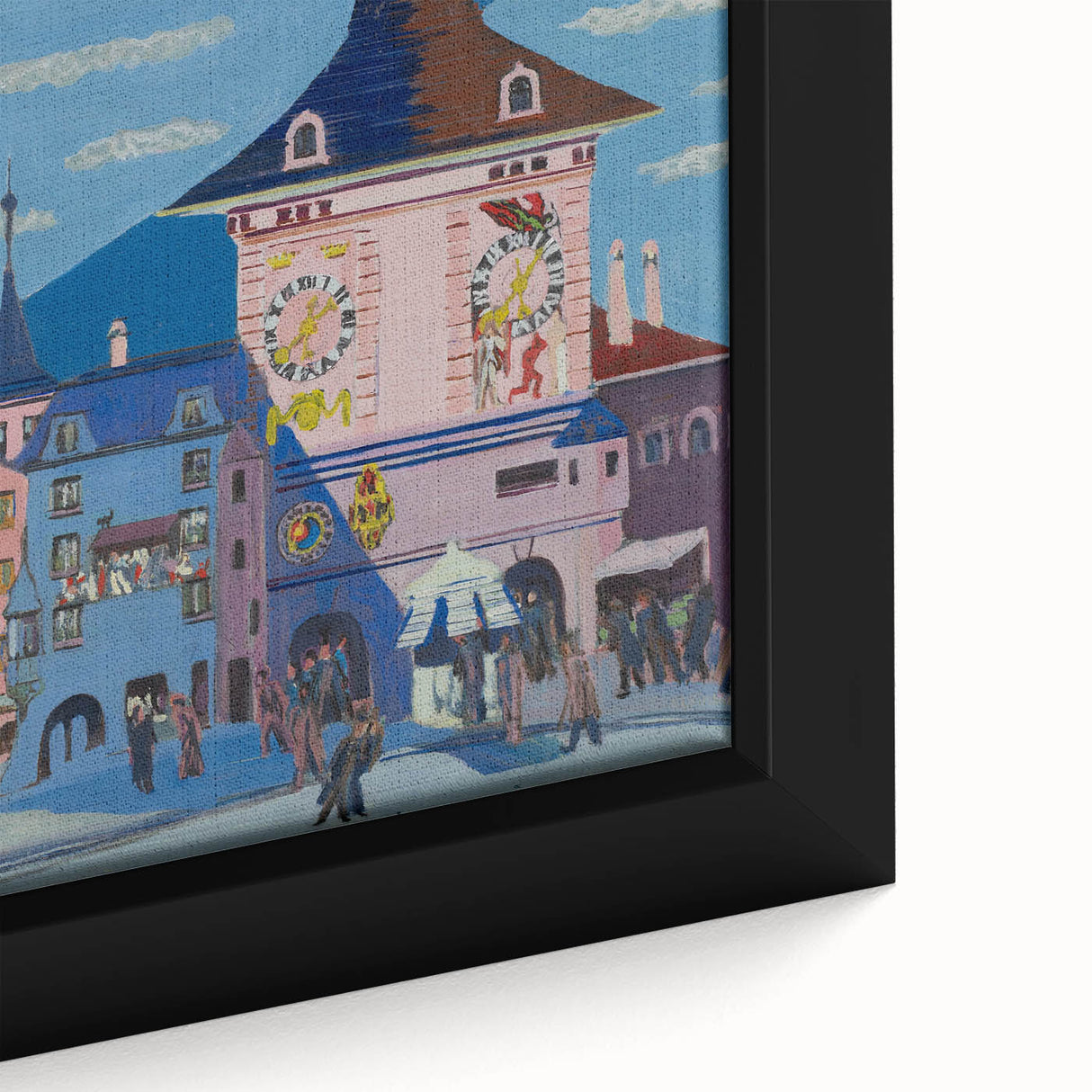Expressionist Urban Scene – Vibrant Bern with Belltower Wall Art