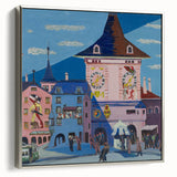 Expressionist Urban Scene – Vibrant Bern with Belltower Wall Art