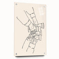 Large abstract wall art on acrylic glass depicting vibrant, multicolored brush strokes, ideal for dining room ambiance.