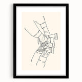 Extra large abstract art print featuring vibrant, colorful textures on a framed black mat, ideal for living room decor.