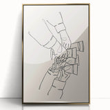 Art deco poster of assorted beverages in muted gold and black tones, acrylic framed, ideal for modern kitchen decor.