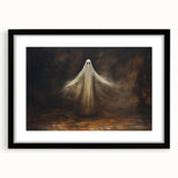 Haunted Ghost Halloween Wall Art - Spooky Gothic Oil Painting