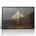 Haunted Ghost Halloween Wall Art - Spooky Gothic Oil Painting