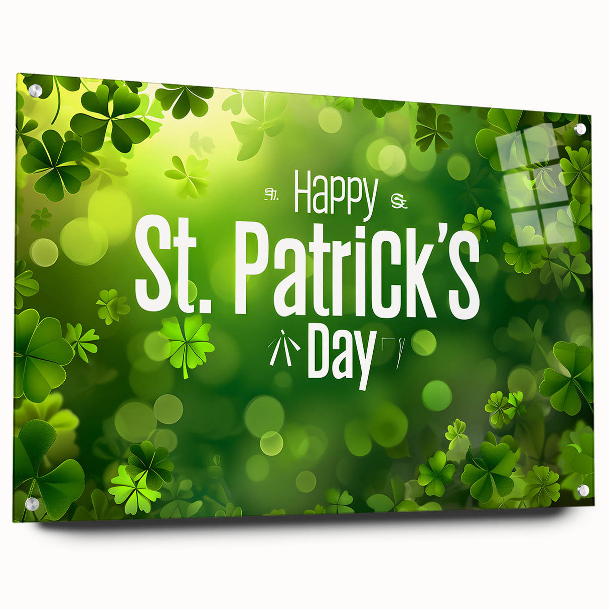 Shamrock Glow - St. Patrick’s Day Celebration Wall Art)