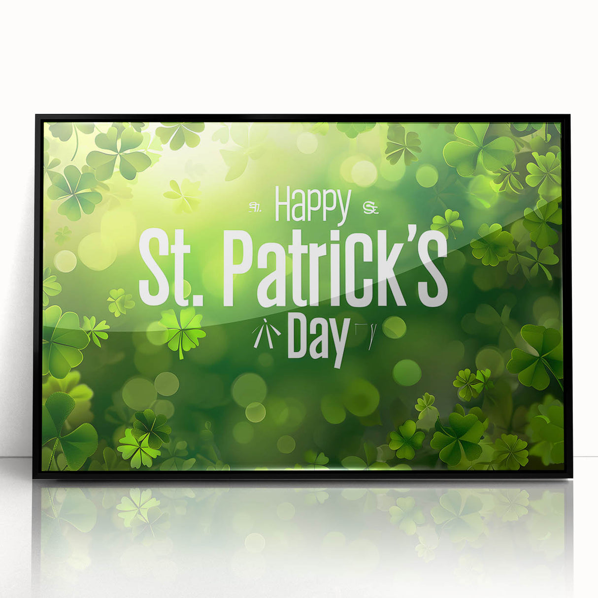Shamrock Glow - St. Patrick’s Day Celebration Wall Art)