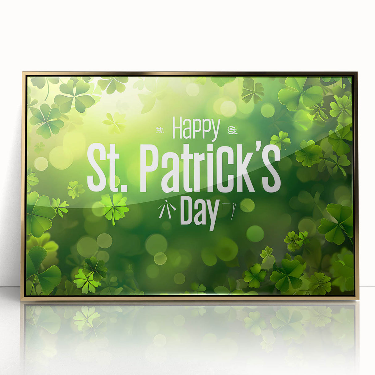 Shamrock Glow - St. Patrick’s Day Celebration Wall Art)