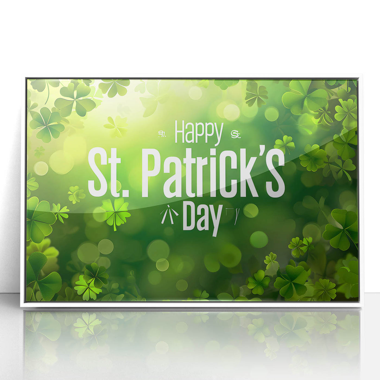 Shamrock Glow - St. Patrick’s Day Celebration Wall Art)