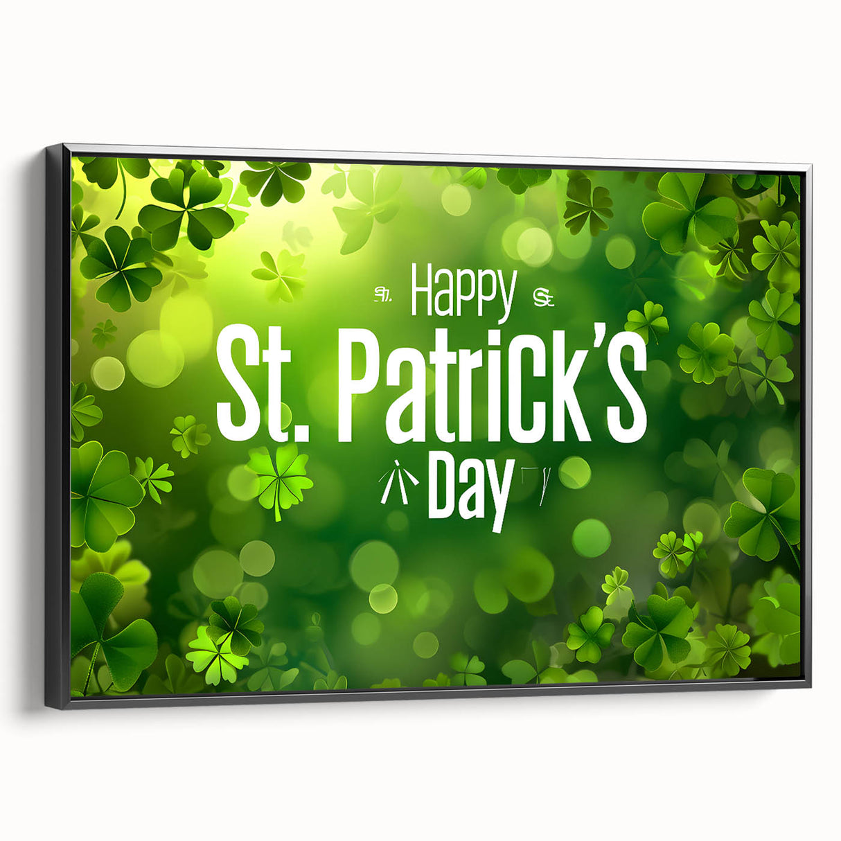 Shamrock Glow - St. Patrick’s Day Celebration Wall Art)