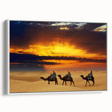 Vintage poster art of a Moroccan landscape on framed canvas, featuring colorful art in extra large size.