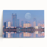 Black and white stretched canvas of an Indian scenery, ideal for kitchen wall art or bedroom ambiance.