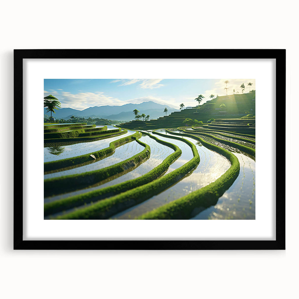 Colorful abstract art print of a Philippine landscape, featuring vibrant hues on a textured, extra large canvas.