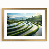 Extra large abstract art print of a textured Philippine landscape in muted earth tones, framed in gold.