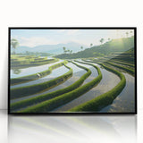 Large abstract wall art depicting a vibrant, colorful Filipino landscape on a framed acrylic.