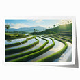 Extra large rolled print of a scenic Philippine landscape with vibrant green and blue tones, ideal for dining room wall art.