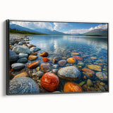 Black and white framed canvas of Yukon landscape, ideal for bedroom wall art.