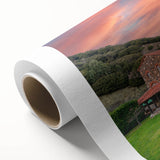 Art Deco poster of a Bulgarian landscape in pastel shades on rolled canvas, ideal for nursery wall art.