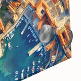 Large abstract wall art depicting a Croatian landscape in muted earth tones on acrylic glass.