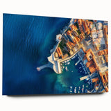 Large abstract wall art of a Croatian landscape in muted earth tones on acrylic glass.