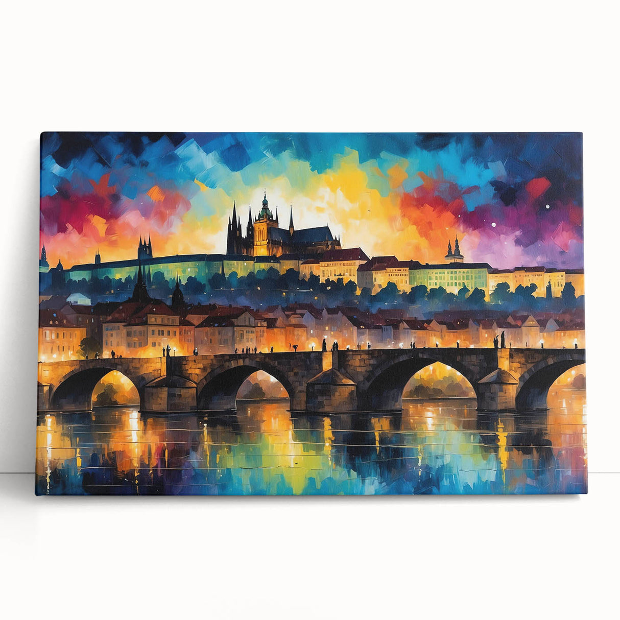 Black and white stretched canvas of Czech Republic scenery, ideal for kitchen wall art.